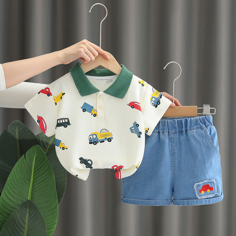 Baby 2-Piece Polo Vehicle Denim Set - image 8
