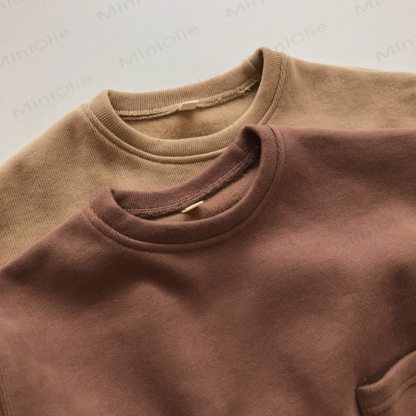 Toddler Solid Color Inner Fleece T-Shirt - image 4