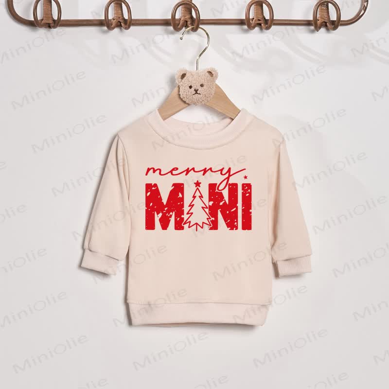 MERRY MAMA/MINI Christmas Tree Mommy and Me Sweatshirt - Beige - Baby Sweatshirt: 2-3T - image 3