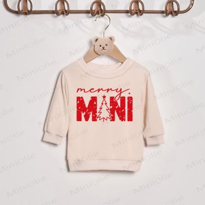 MERRY MAMA/MINI Christmas Tree Mommy and Me Sweatshirt - Beige - Baby Sweatshirt: 2-3T - image 3