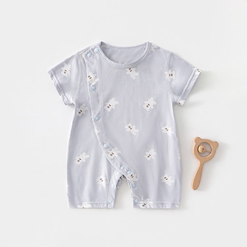 Baby Cotton Animal Print Romper - Blue - 18-24M - image 4