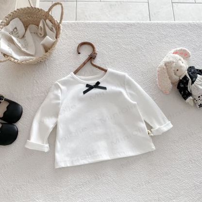 Baby Girl Bow Simple Base Layer T-Shirt - image 13