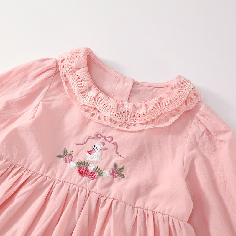 Toddler Strawberry Bow Bunny Sweet Dress - image 5