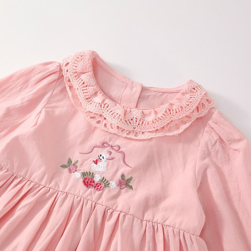 Toddler Strawberry Bow Bunny Sweet Dress - image 5