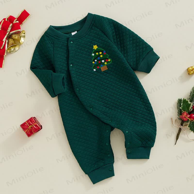 Baby Embroidered Christmas Pattern Romper - image 8