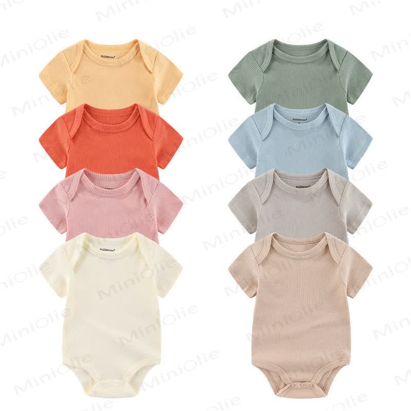 Baby Solid Color Soft Ribbed Bodysuit - image 2