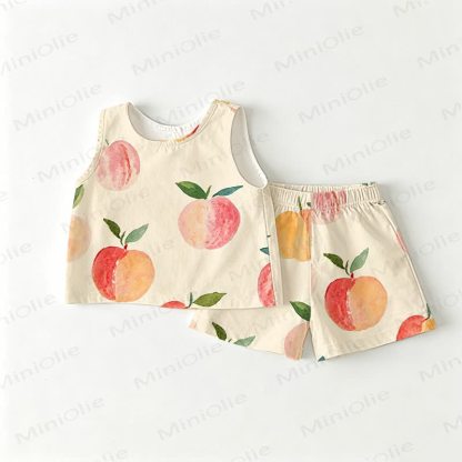 Baby Toddler Peach Yellow Top and Shorts 2-piece Set - Yellow - 3-4T - image 1