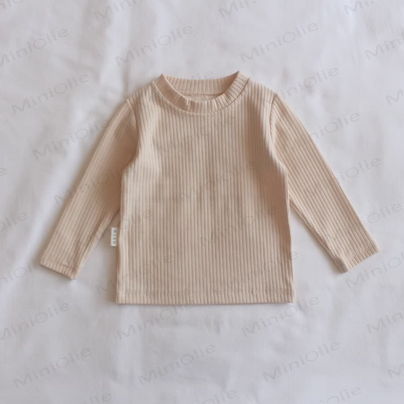  Baby Toddler Girl Solid Color Stripes T-shirt - Apricot - 5-7T - image 7