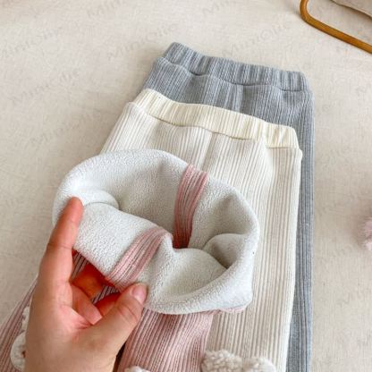 Baby Toddler Girl Rabbit Solid Color Quilted Leggings - image 11