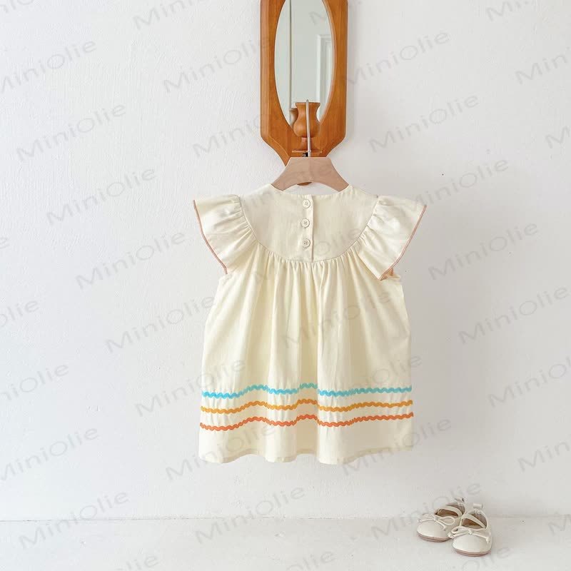 Toddler Embroidered Bear Ruffle Sleeves Dress - image 25
