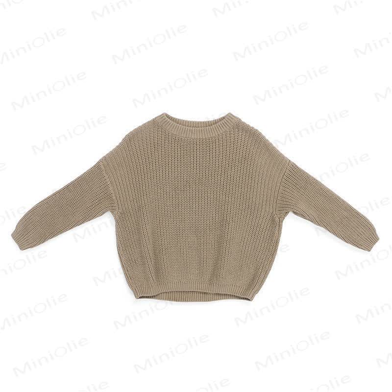 Baby Toddler Solid Color Warm Sweater - Light Khaki - 5-6T - image 8