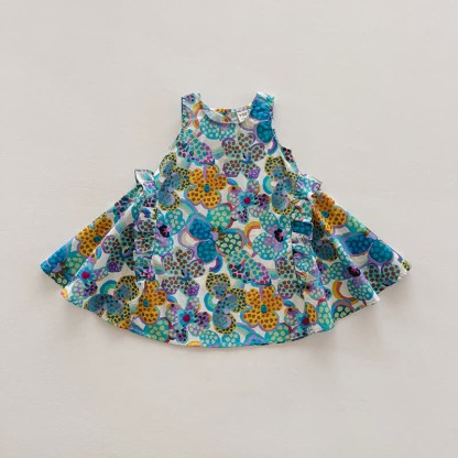Toddler Chic Dots Flower Sleeveless Dress - Blue - 10Y - image 13