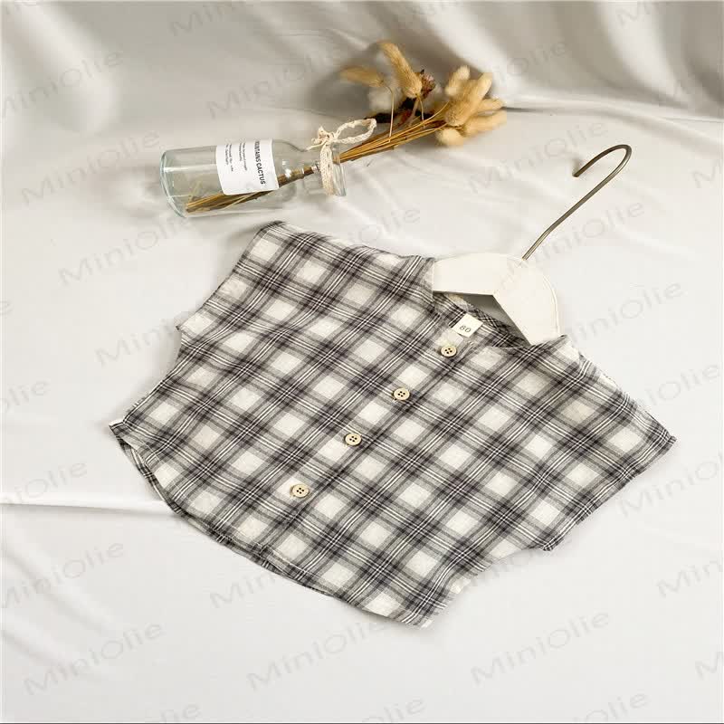 Baby Toddler Plaid Sleeveless T-Shirt - Black - 8Y - image 5