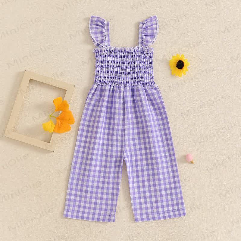 Baby Toddler Plaid Flutter Sleeves Romper - image 13
