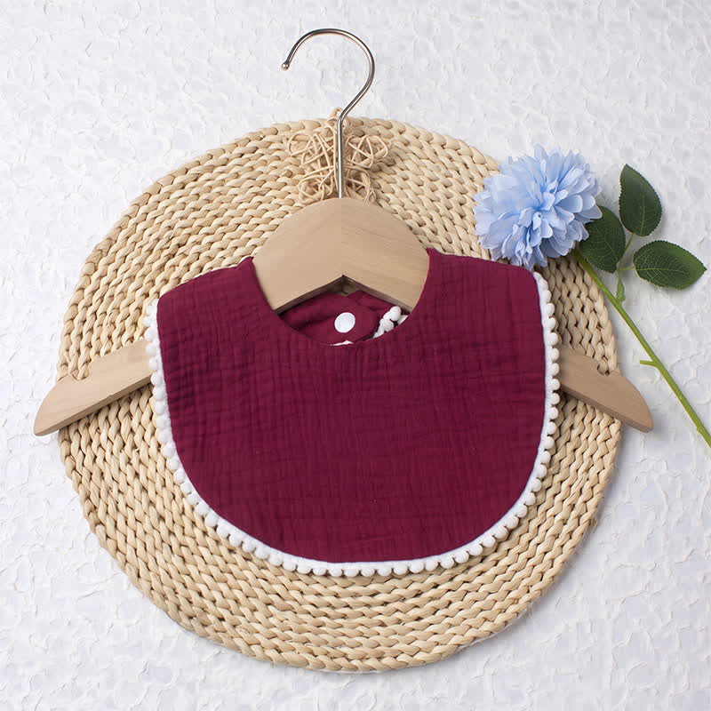 Personalized Baby Name Pom Pom Bib - Red - 27cm - image 10