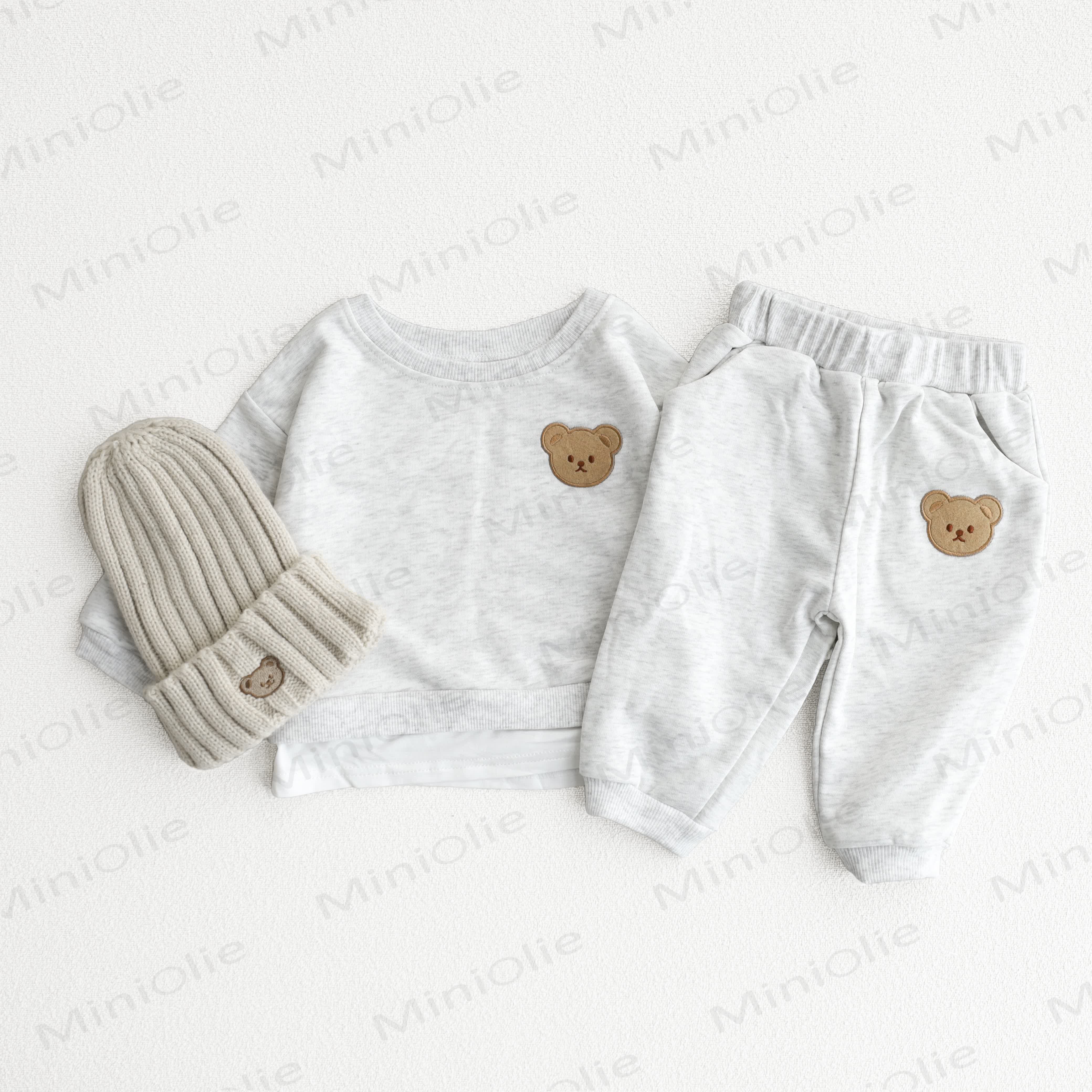 Baby Toddler Cute Bear Sweatshirt & Pants Set - Grey - 5-7T - image 10