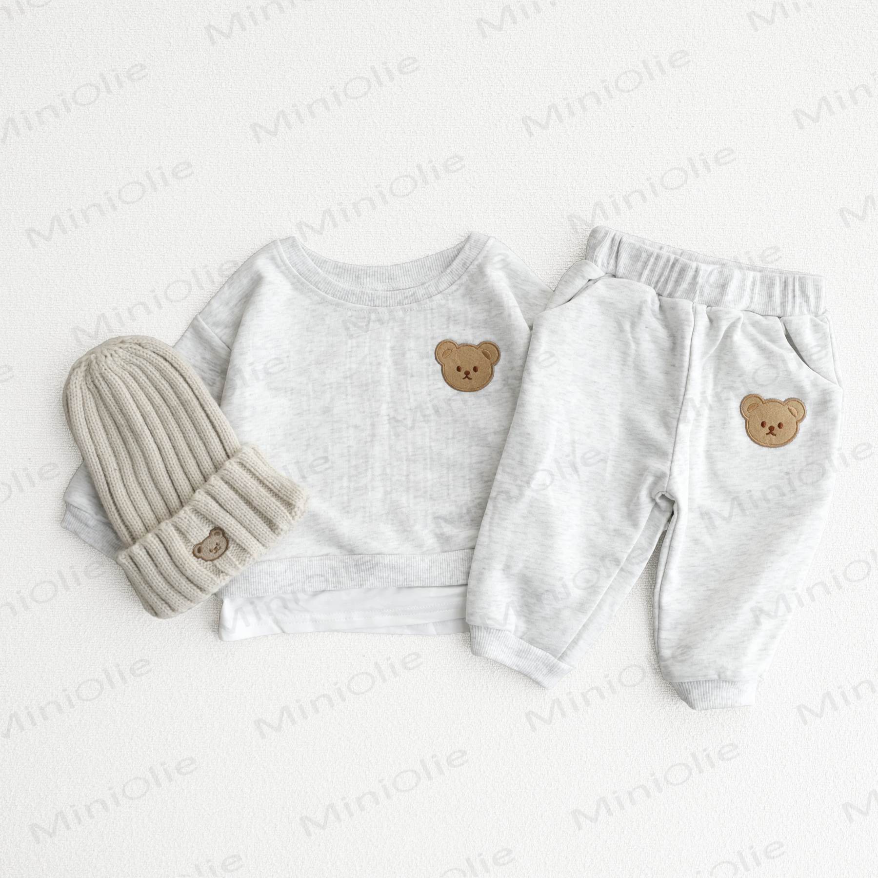 Baby Toddler Cute Bear Sweatshirt & Pants Set - Grey - 5-7T - image 10