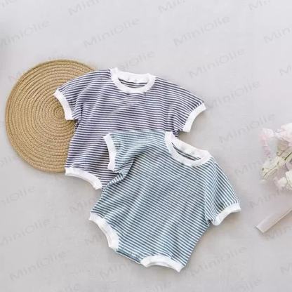 Baby Waffle Striped Loose Simple Bodysuit - image 4