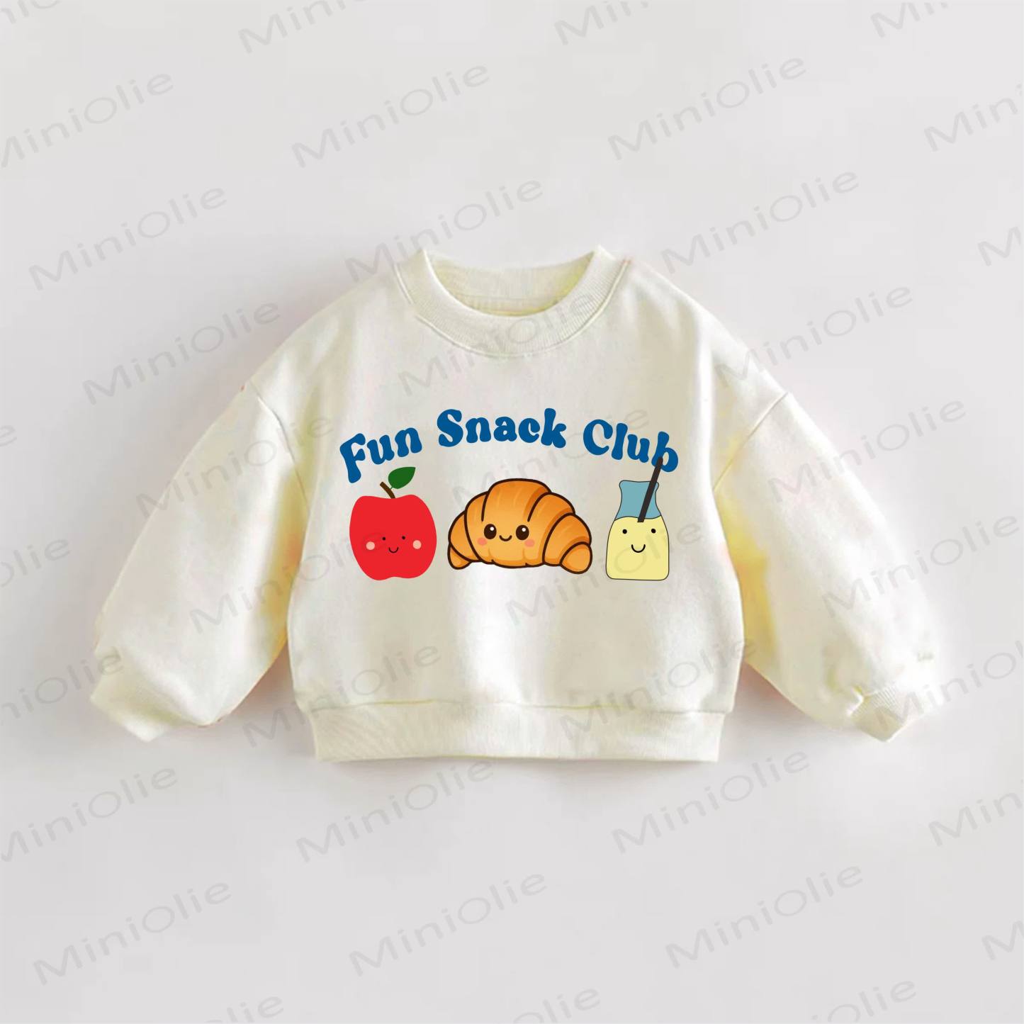 FUN SNACK CLUB Baby Toddle Snack Print Sweatshirt - Cream - 3-5T - image 1