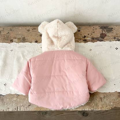 Baby Fleece Lined Solid Color Hooded Jacket - image 15