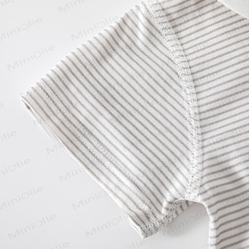 LOVE YOU BABY Baby Sailboat Sailor Collar Striped Romper - image 5