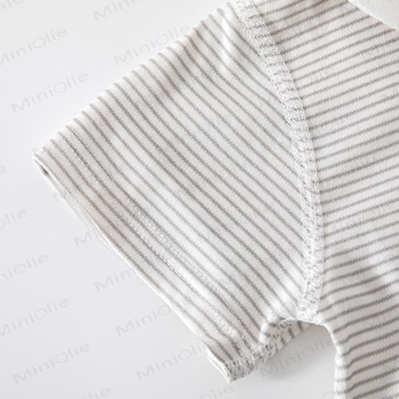 LOVE YOU BABY Baby Sailboat Sailor Collar Striped Romper - image 5