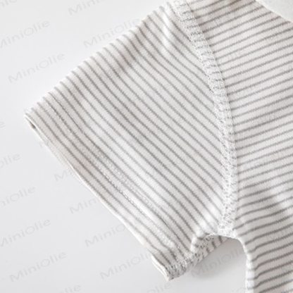 LOVE YOU BABY Baby Sailboat Sailor Collar Striped Romper - image 5