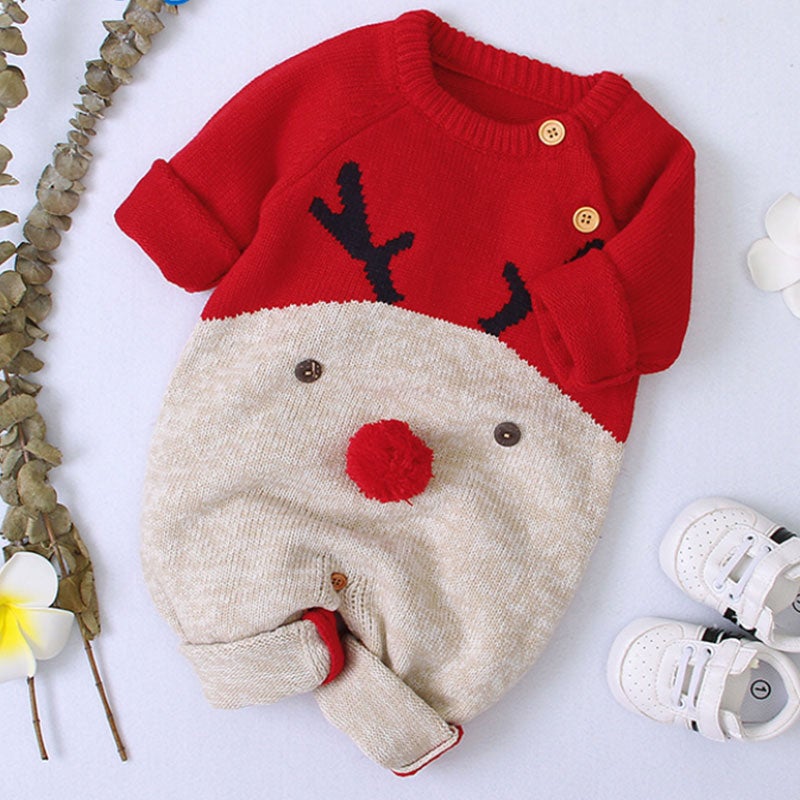 Christmas Elk Knitted Romper - image 2