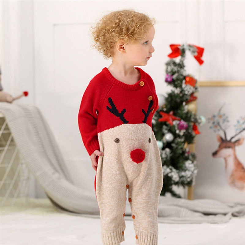 Christmas Elk Knitted Romper - image 5