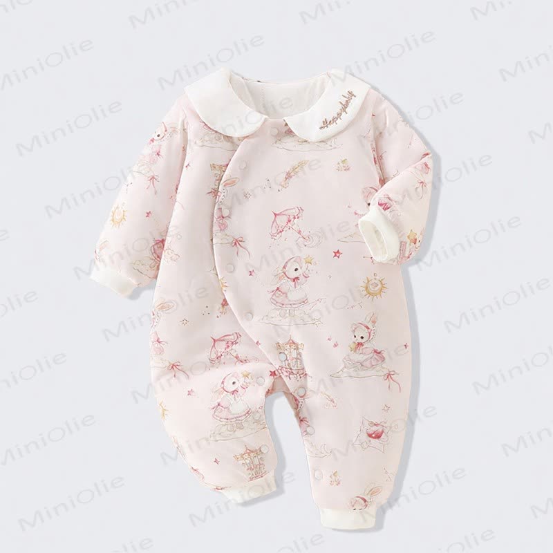 Baby Quilted Long Sleeve Romper - Pink Rabbit - 18-24M - image 4