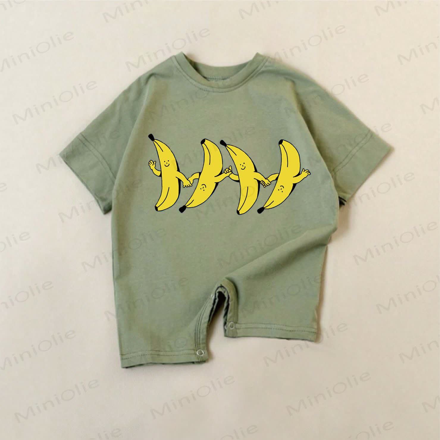 Baby Green Banana Print Romper - Green - 18-24M - image 1