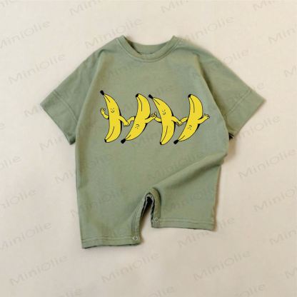 Baby Green Banana Print Romper - Green - 18-24M - image 1