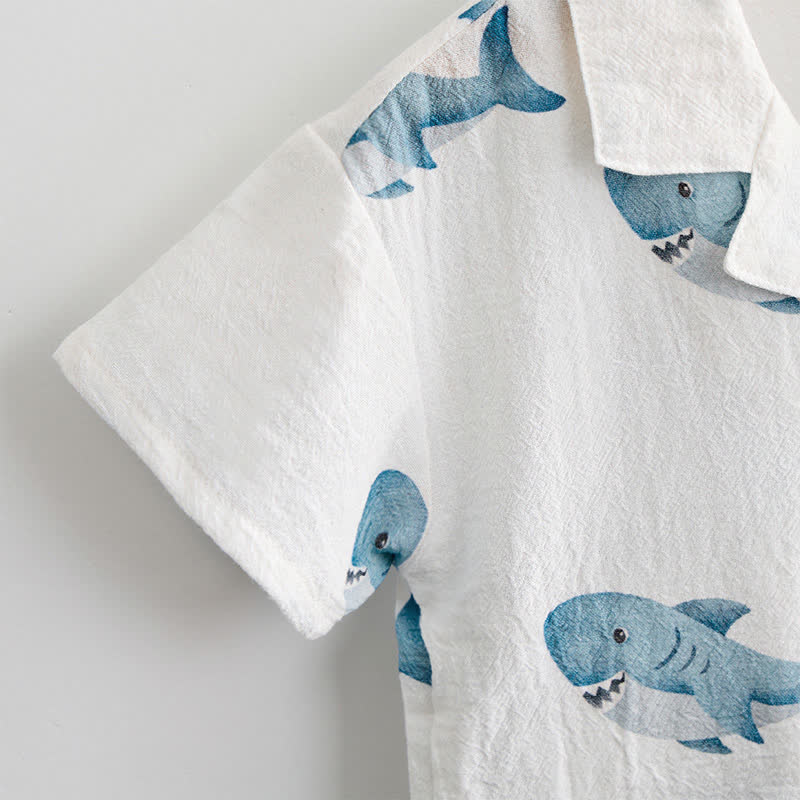 Baby Toddler Shark Print Shirt and Shorts 2-piece Set - image 7