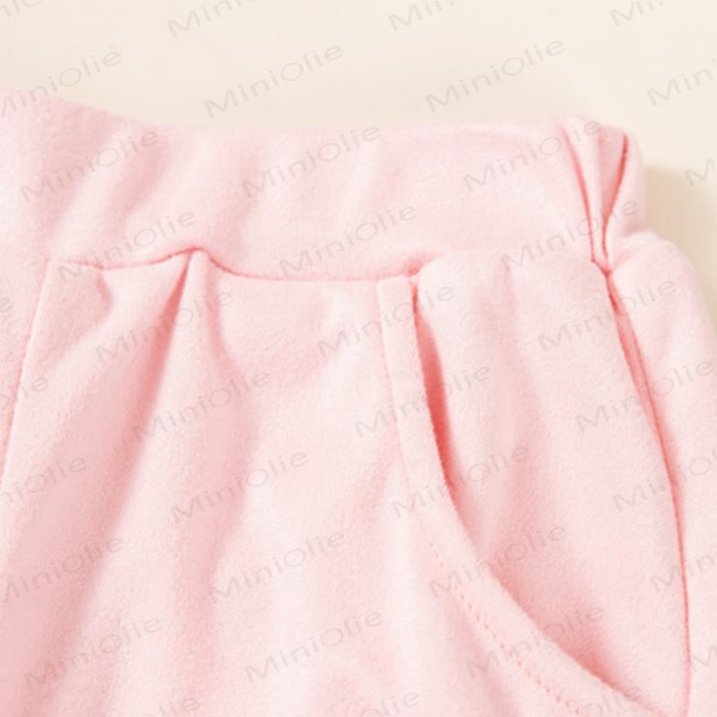 Toddler Baby Girl Solid Color Ruffle Sweatshirt and Jogger 2-piece Set - image 6