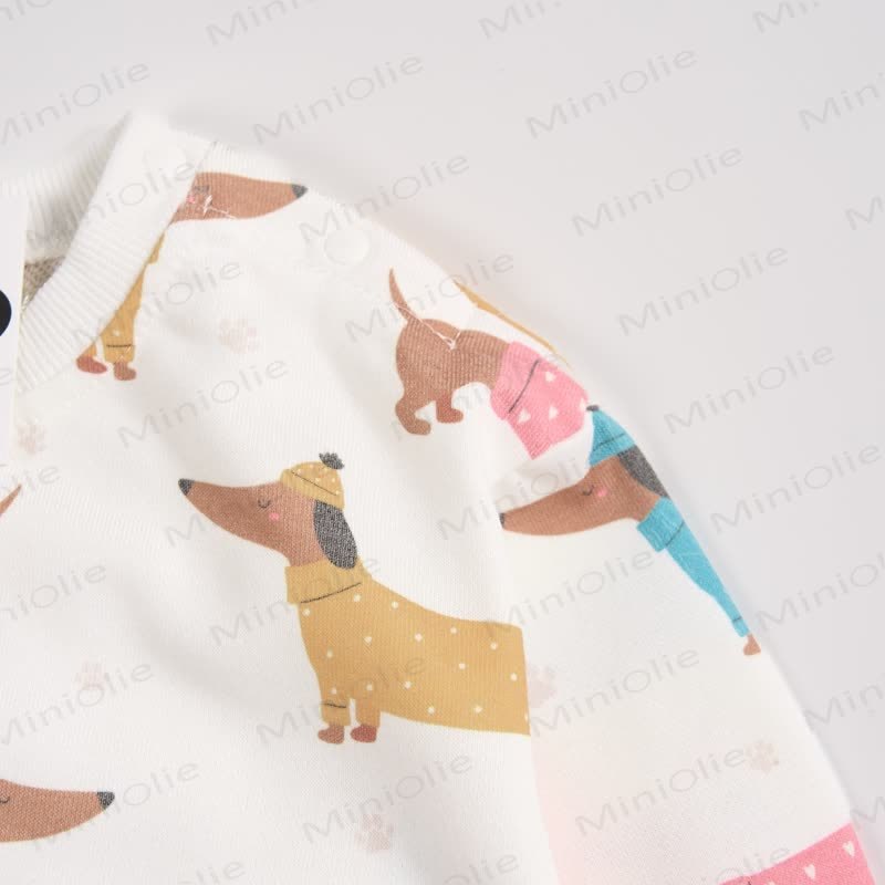 Baby Toddler Dachshund White Sweatshirt - image 5