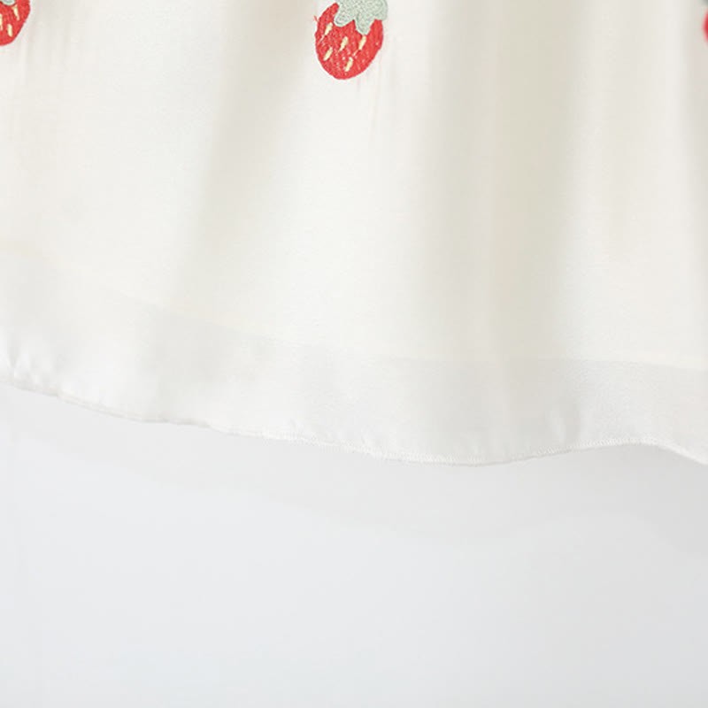 Baby Bunny Embroidered Strawberry Red Dress - image 7
