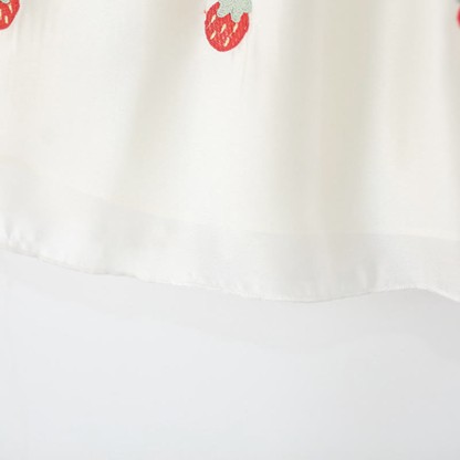 Baby Bunny Embroidered Strawberry Red Dress - image 7