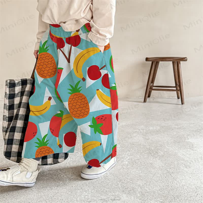 Baby Toddler Blue Fruit Print Pants - Blue - 2-3T - image 1