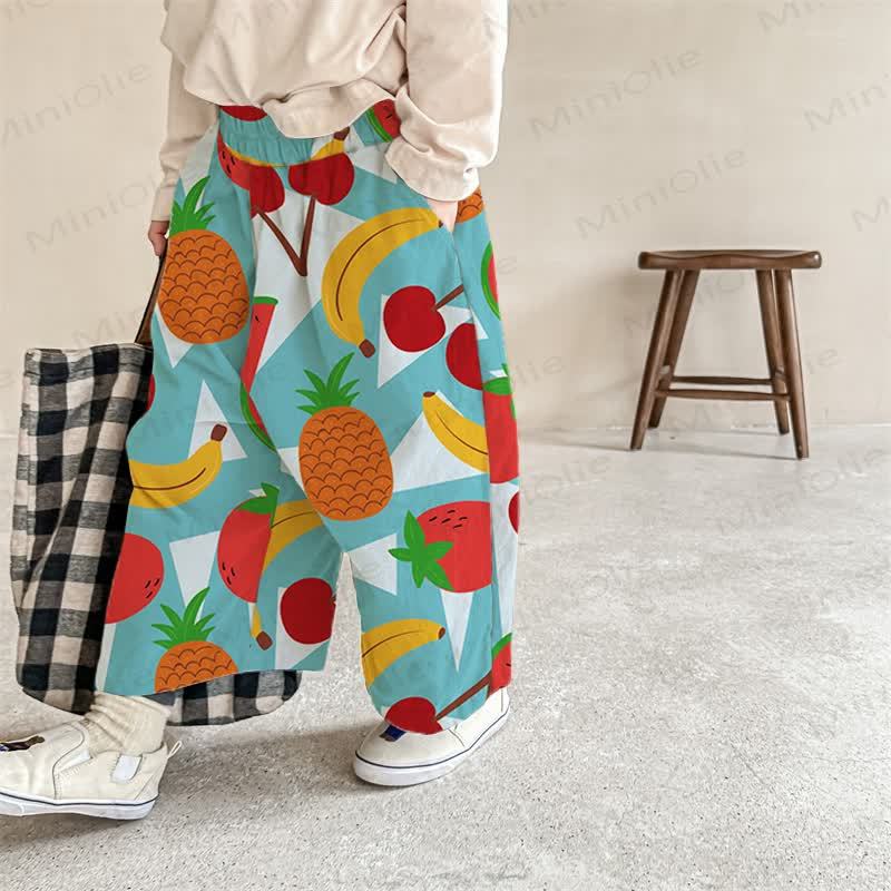 Baby Toddler Blue Fruit Print Pants - Blue - 2-3T - image 1