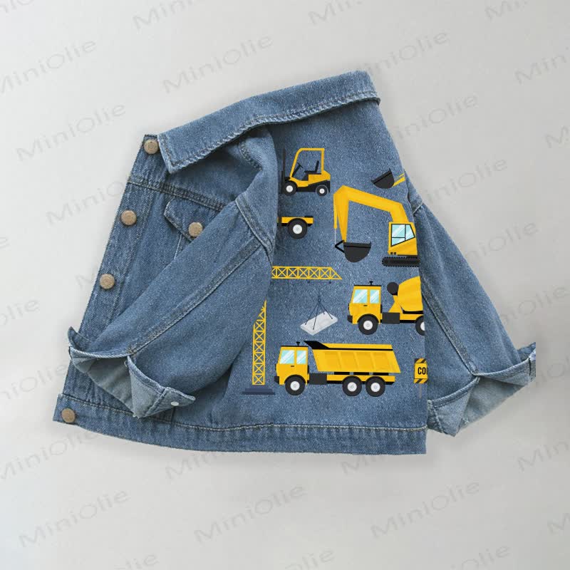 Toddler Kid  Boy Car Denim Jacket - Blue - 10-11T - image 1