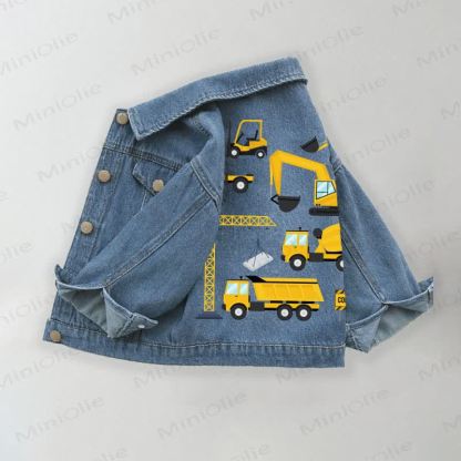 Toddler Kid  Boy Car Denim Jacket - Blue - 10-11T - image 1