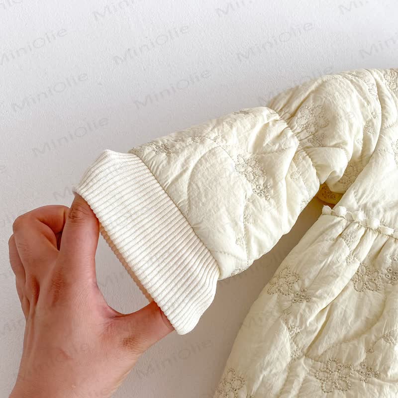 Baby Girl's Quilted Warm Cute Romper - image 7