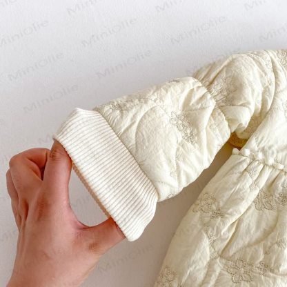 Baby Girl's Quilted Warm Cute Romper - image 7