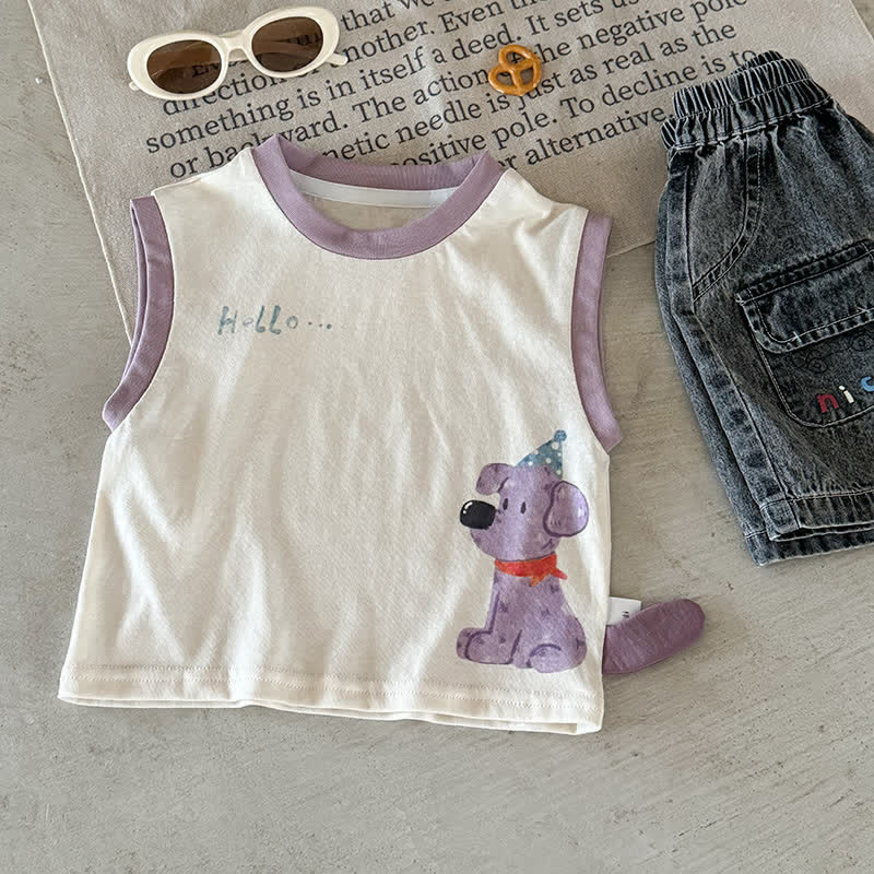 Baby Cute Animal Beige Tank Top - Purple - 2-3T - image 11