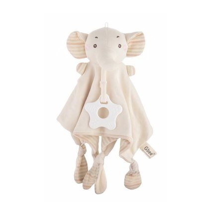 Personalized Baby Name Animal Security Blanket with Teether - Elephant - image 8