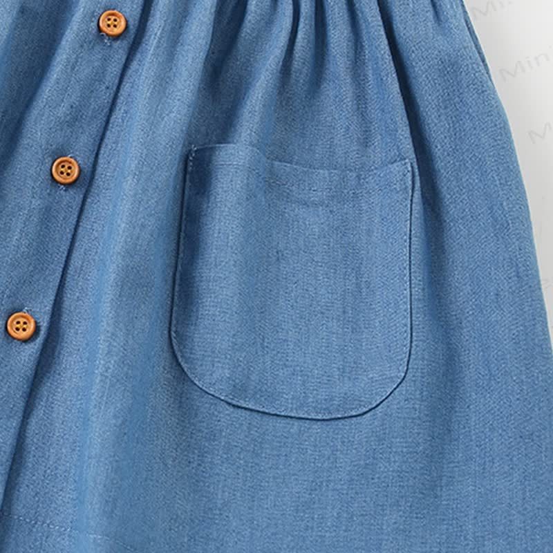 Toddler Denim Daisy Sleeveless Dress - image 4