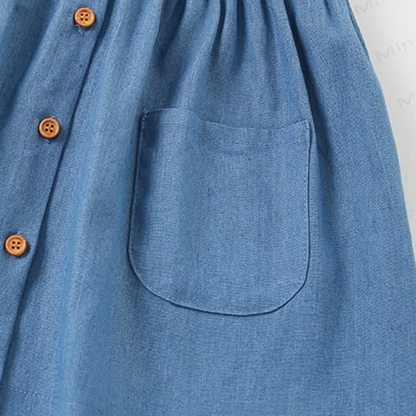 Toddler Denim Daisy Sleeveless Dress - image 4