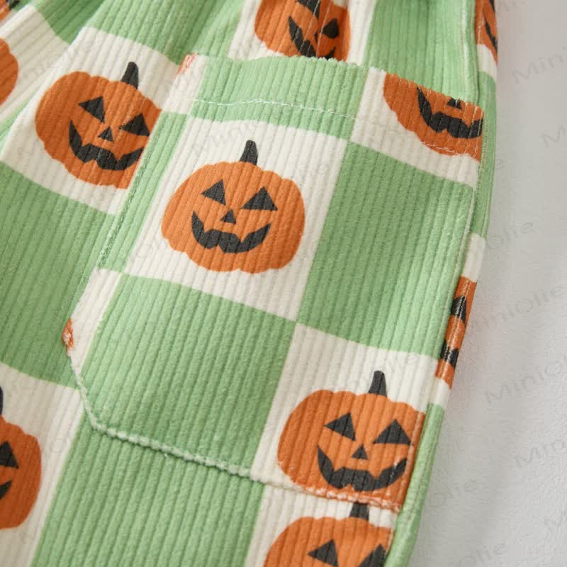 Baby Toddler Green Checkerboard Pumpkin Corduroy Pants - image 5