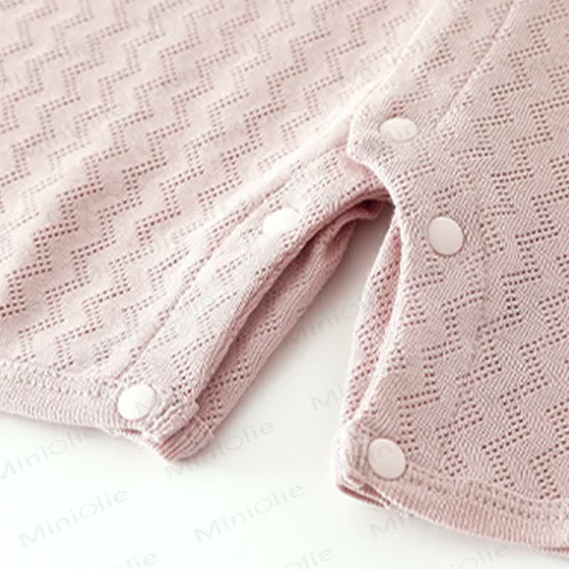 Baby Solid Color Front Snaps Romper - image 8