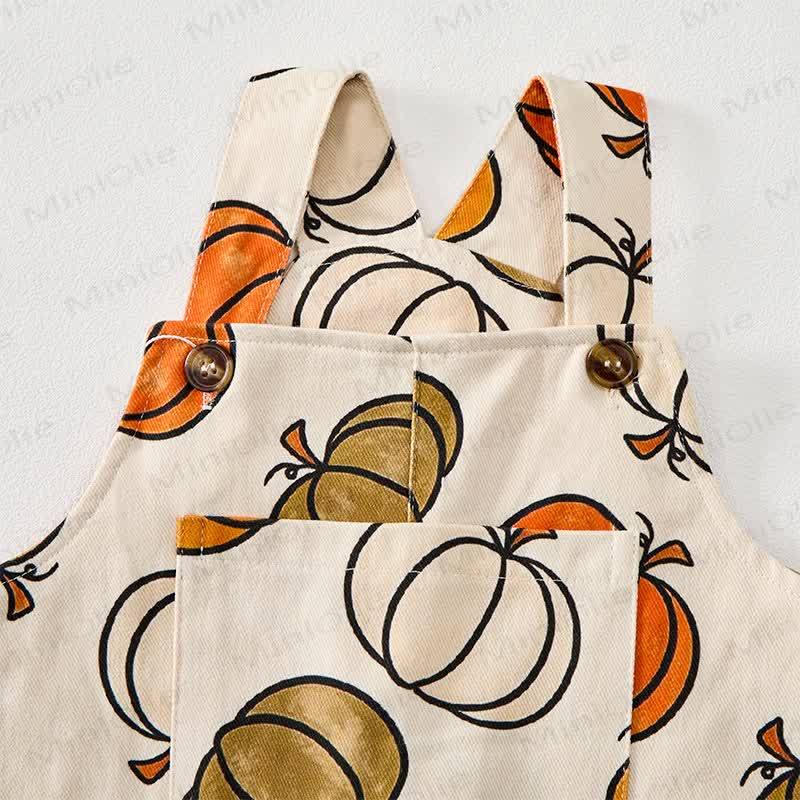 Baby Toddler Pumpkin Print Overalls - image 4